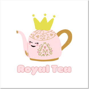 Royal Tea Kawaii Teapot with Crown Posters and Art